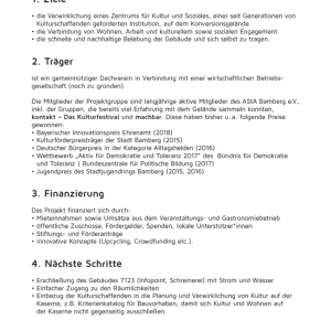 Unsere Forderungen an die Stadtpolitik und -verwaltung. Kundgebung Kultur auf die Kaserne